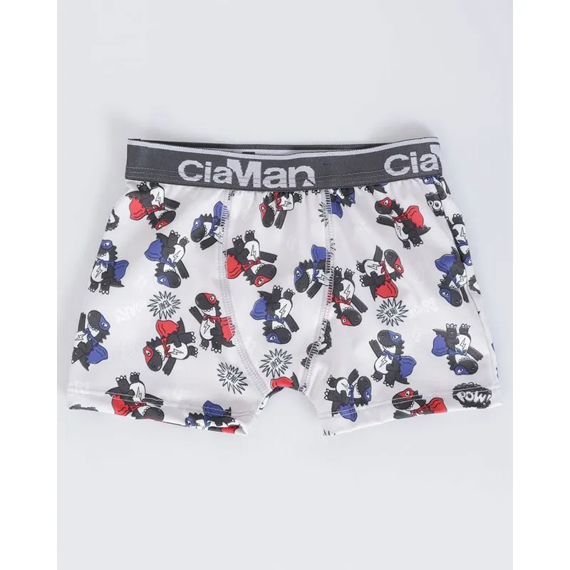 Cueca Infantil Boxer Dinossauro Off White 10