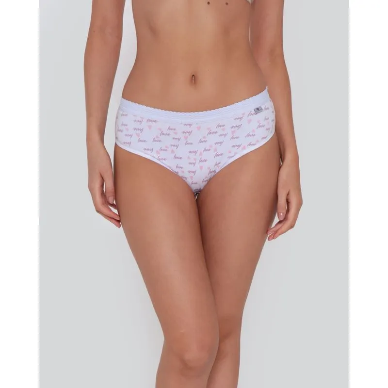 Calcinha Alta Feminina Avulsa Algodão Love Branca M