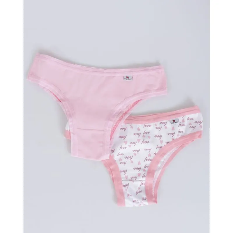 Kit 2 Calcinhas Biquíni Love Rosa GG