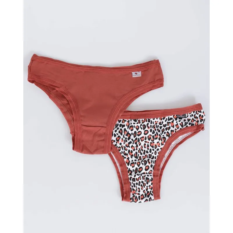 Kit 2 Calcinhas Biquíni Animal Print Terracota GG