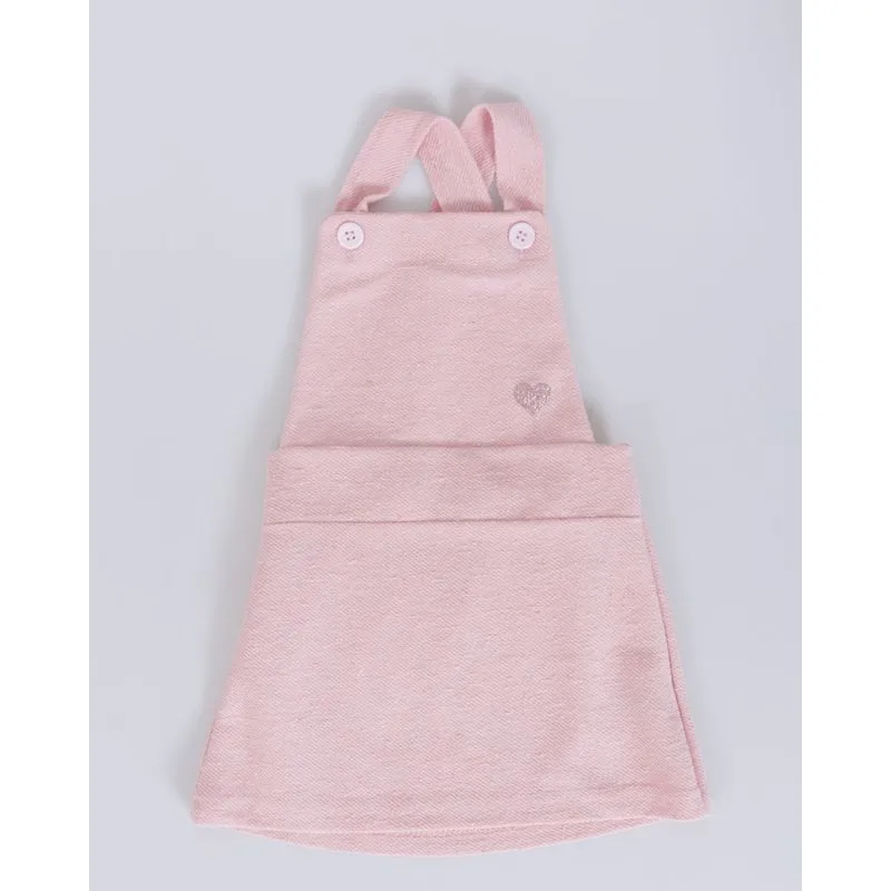 Salopete Bebê Aplique Glitter Rosa 2