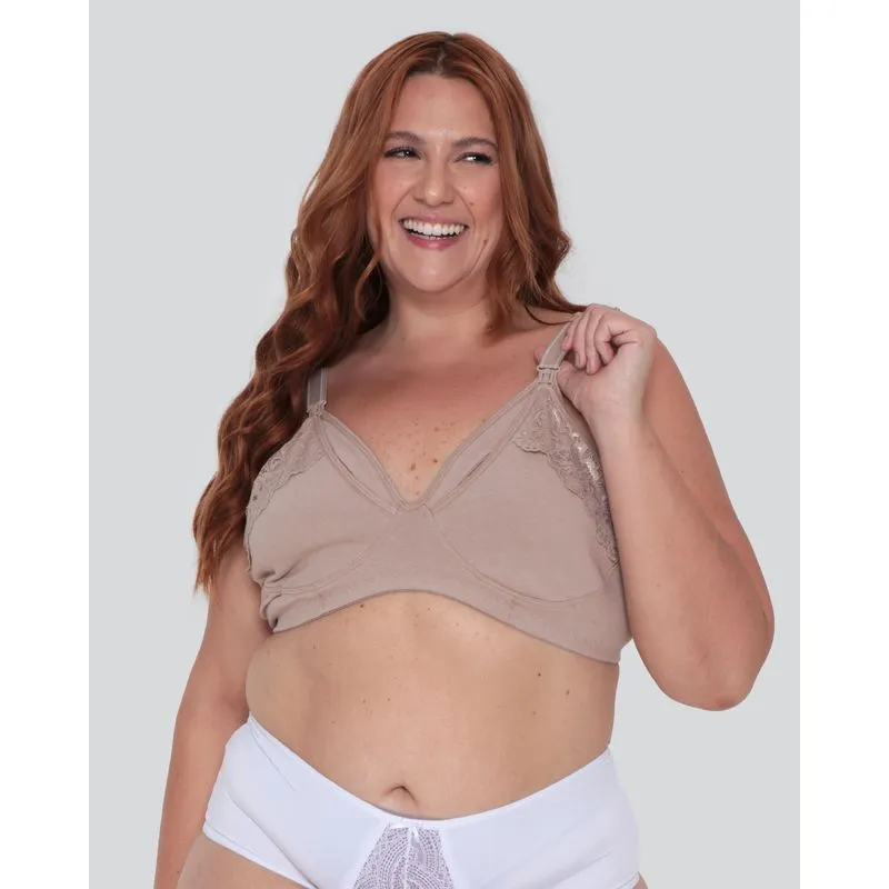 Sutiã Plus Size Amamentação Bege 48