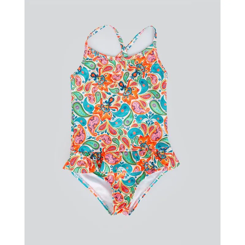 Maiô Infantil Estampa Paisley Laranja 4