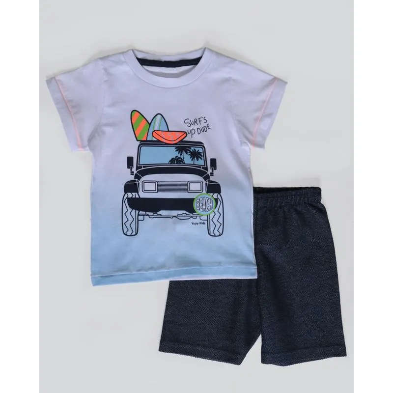 Conjunto Bebê Estampa Surf Branco 2