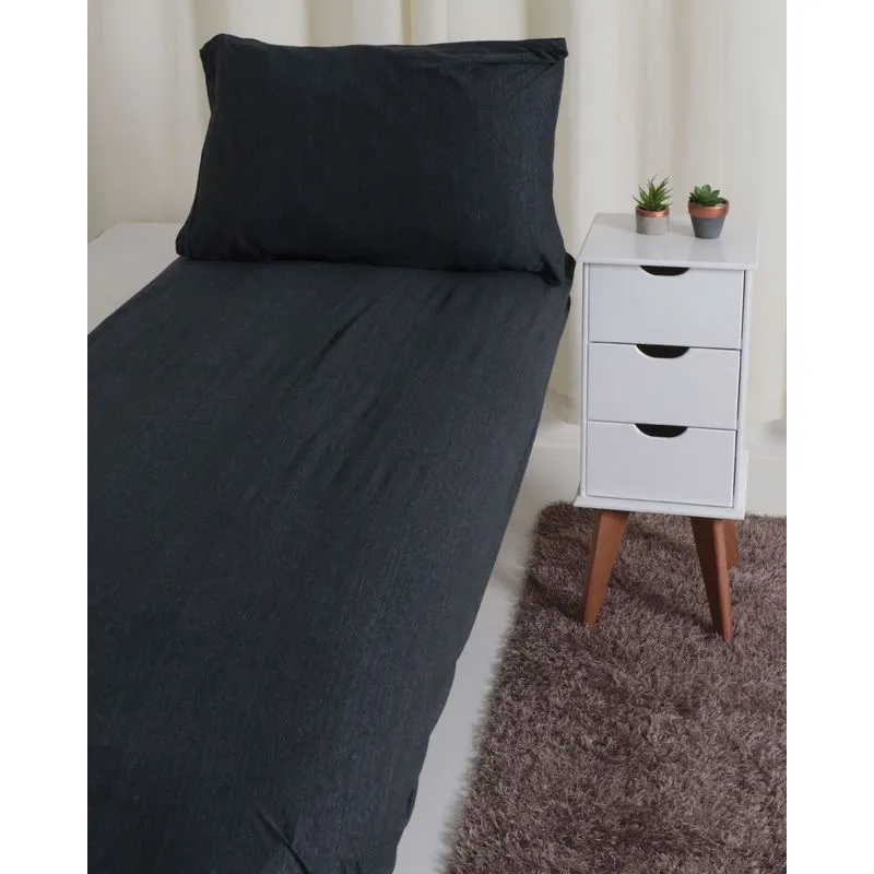 Jogo De Cama Solteiro My Basic Atlântica Preto UN