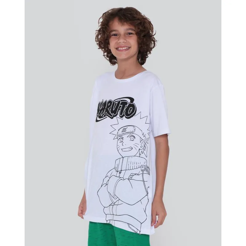 Camiseta Juvenil Estampa Naruto Branca 12