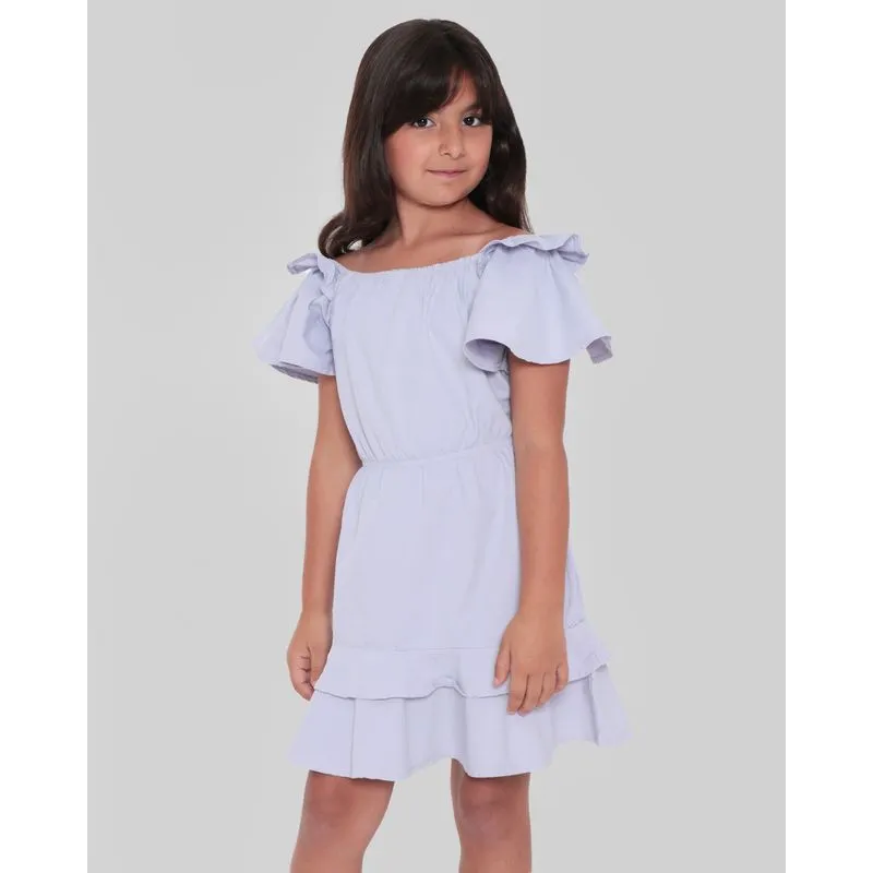 Vestido Infantil Sarja Ciganinha Lilás 4