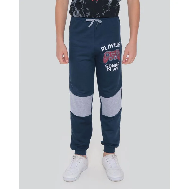 Calça Moletom Juvenil Estampada Azul Marinho 14
