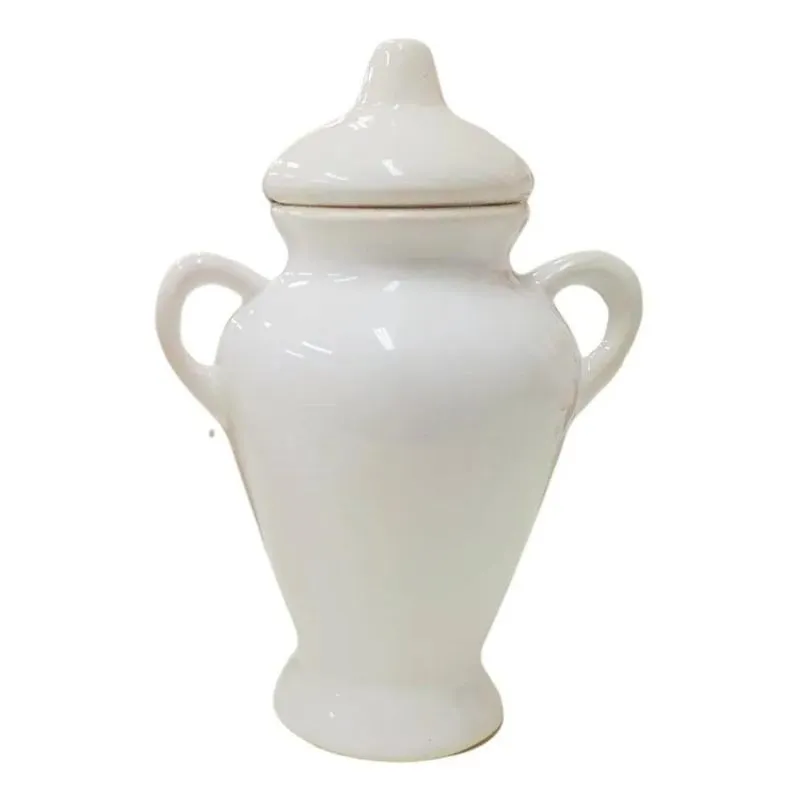 Quartinha Branca Orixás 15 Cm Porcelana S/ Asa E Com Asa