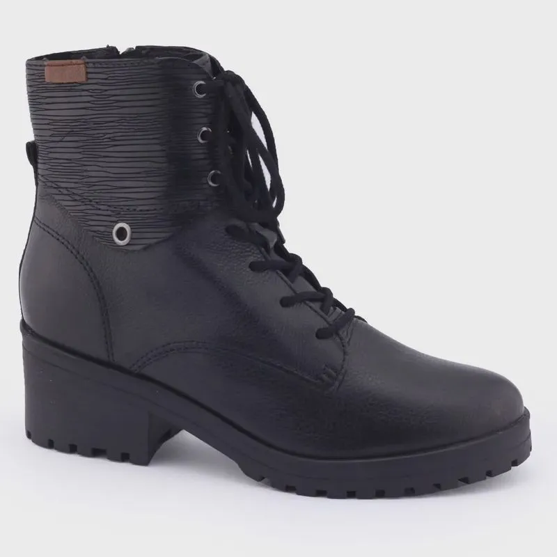 Bota Couro Natural Bottero Tratorada Feminina 335302 Coturno
