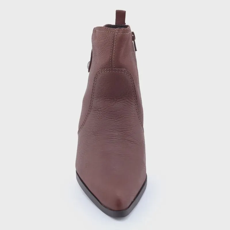 Bota Couro Natural Bottero Feminina 336203 Wood Bico fino