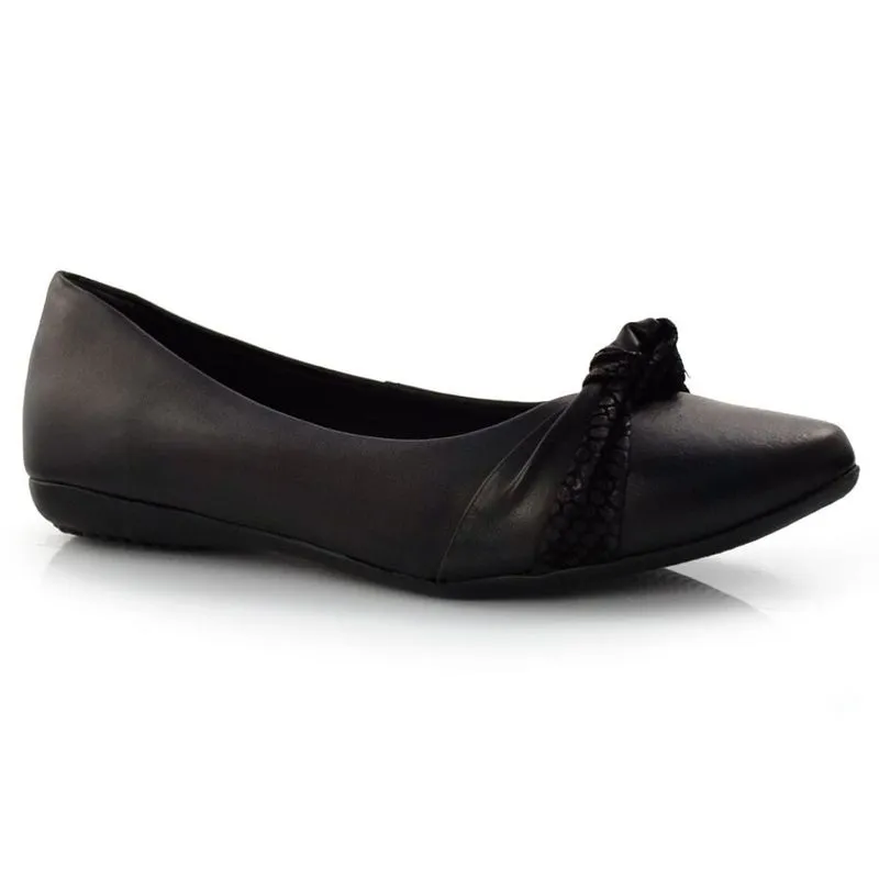 Sapatilha Feminina de Couro e Bico Fino Bottero Preto 335801 40