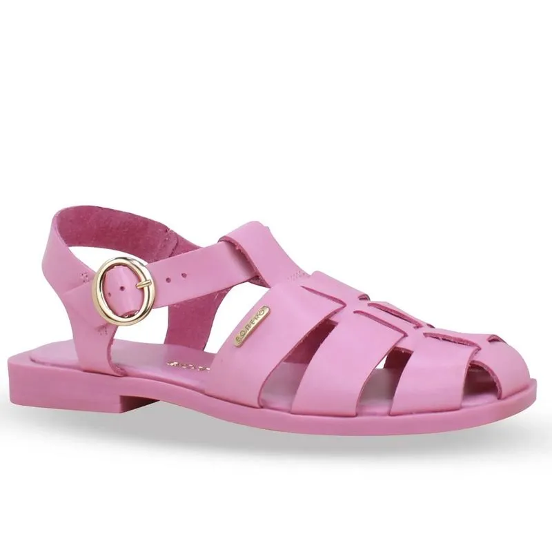 Sandália Feminina Bottero Couro Atanado Rosa 336821-2