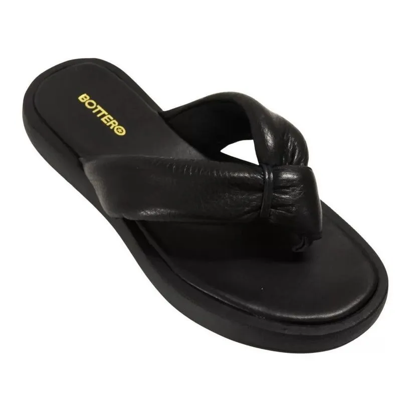 Chinelo Fem Bottero Couro Summer Burnish Preto 343301-8