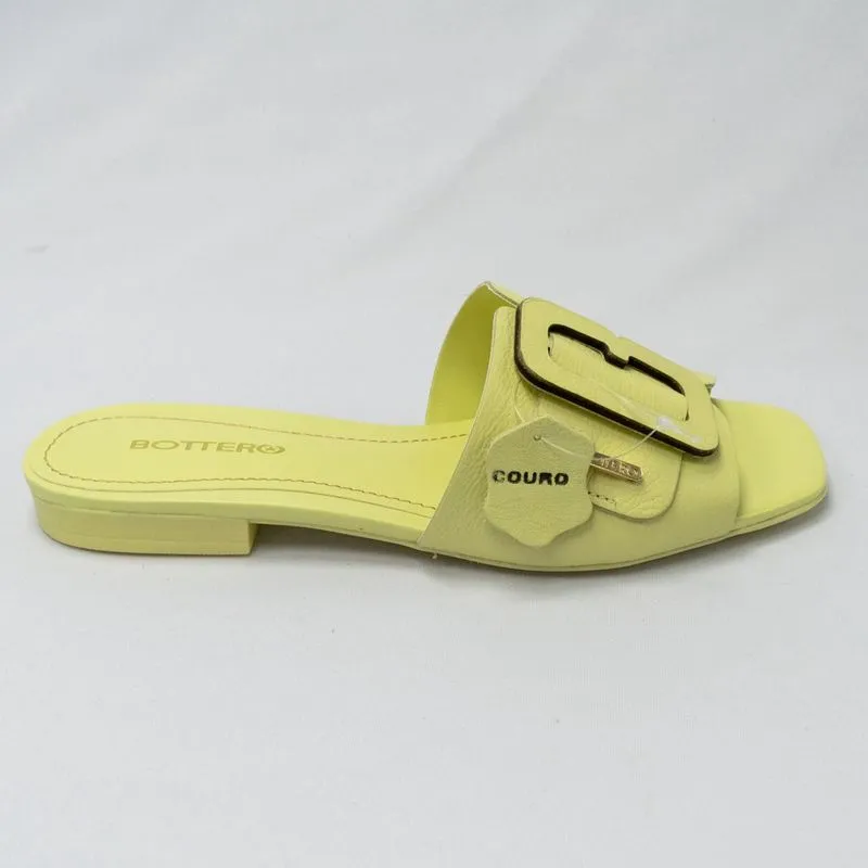 Chinelo Bottero 342501-6 Lilia Couro Natural Summer Amarelo Pastel