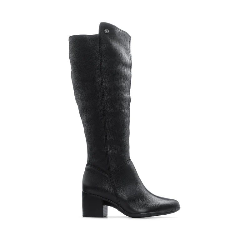 Bota Salto Médio Mulher Pele Preto 36