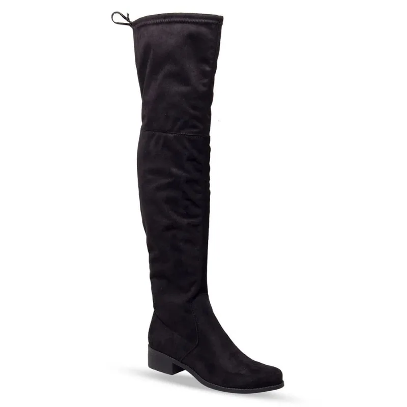 Bota Fem Bottero Suede Strech Cano Alto Over Preto 345804-1 38 / Preto