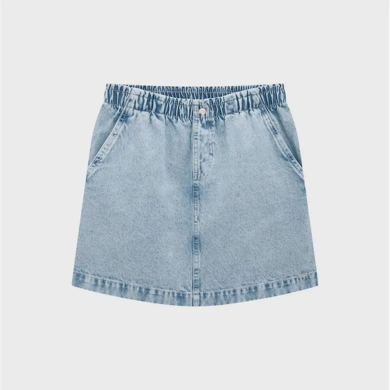 Lilimoon Saia em Jeans Arkansas Azul Claro