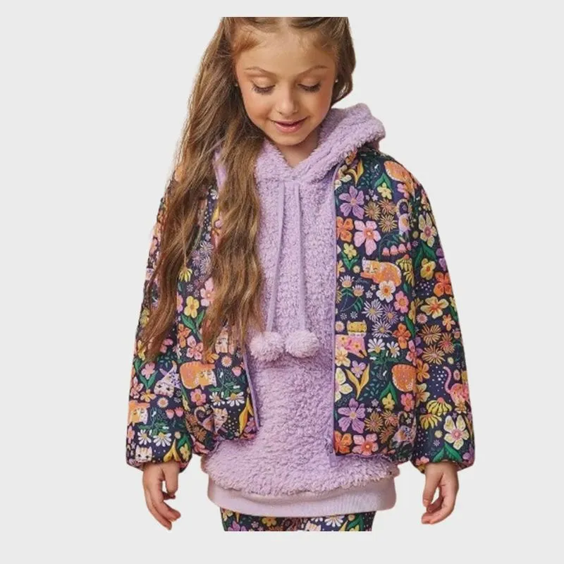 Infanti Jaqueta Puffer Reversivel Colorido