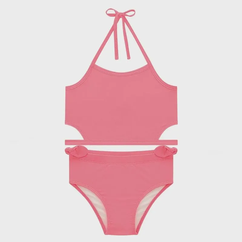 Infanti Conjunto Biquini Infantil Protecao Uv50 + Rosa