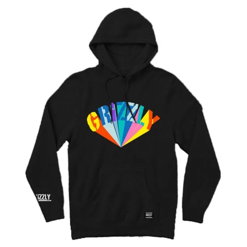 Moletom Grizzly Canguru Color Whell Hoodie Masculino Preto GG / preto