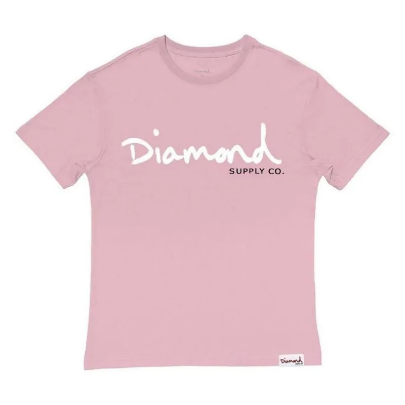Camiseta Diamond OG Script Tee Masculina Rosa G / rosa