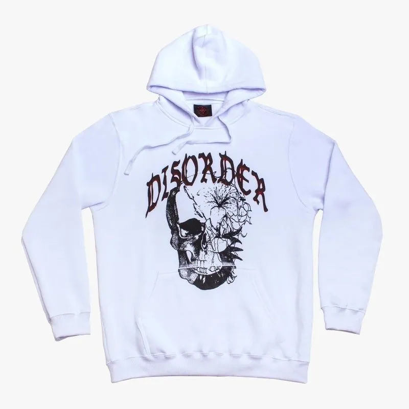 Moletom Canguru Disorder Skateboards Floral Skull Com Capuz
