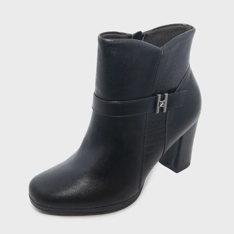 Bota Feminina Piccadilly Cano Baixo napa-lux croco