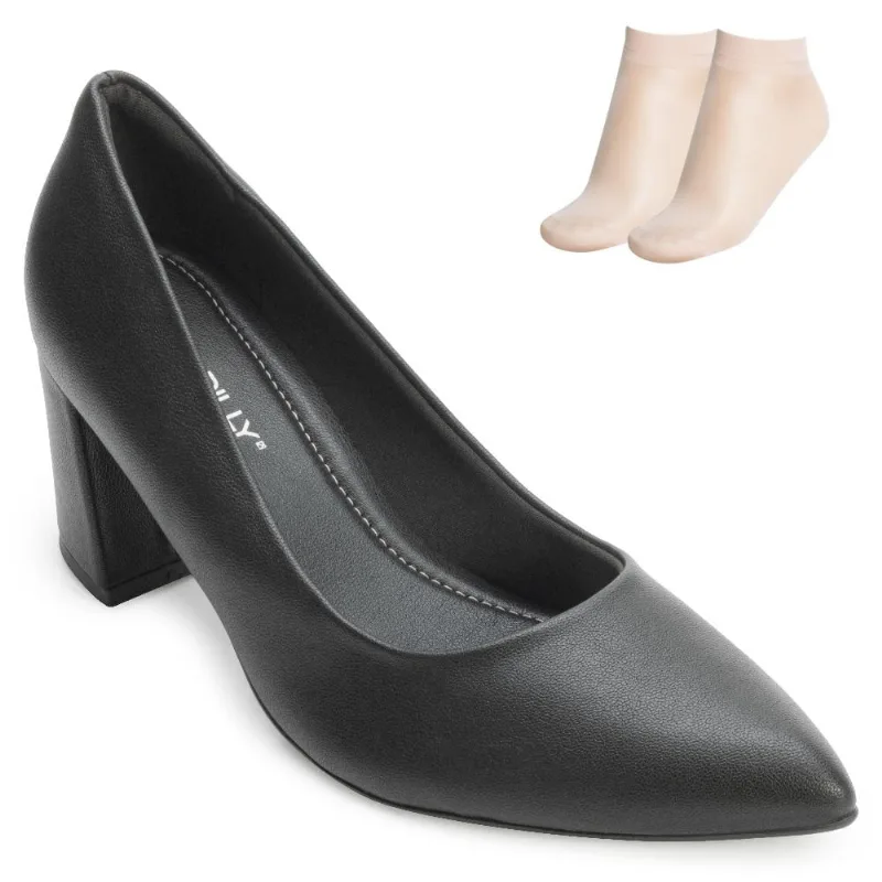 Scarpin Salto Piccadilly e Meia PD23-74513 33 / Preto