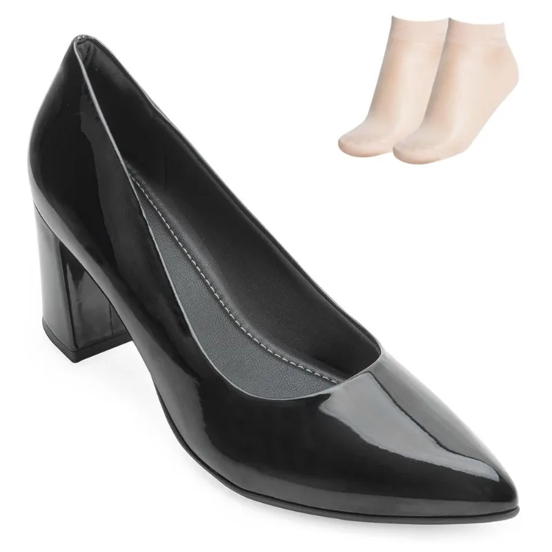 Scarpin Salto Piccadilly e Meia PD24-74513 VZ 37 / Preto