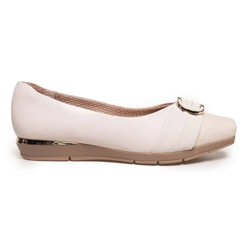 Sapatilha Laço Piccadilly Bico Quadrado Feminina Branco Off - 37