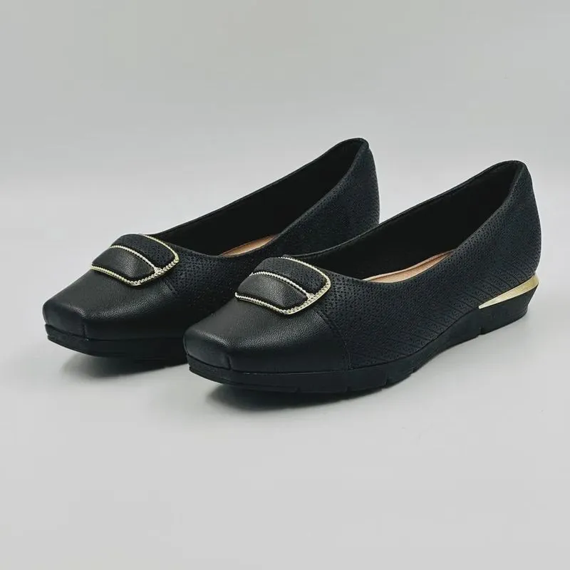 Sapato Piccadilly Anabela Bico Quadrado Salto Baixo Feminino