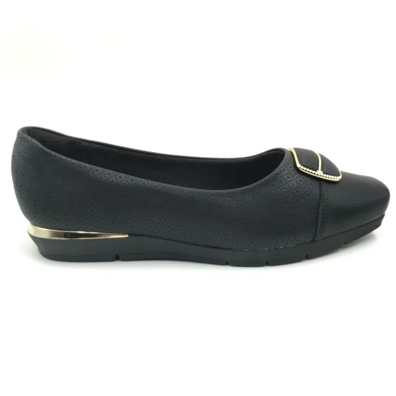 Sapatilha Piccadilly Maxi Bico Quadrado Preta 147304