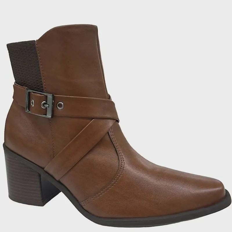 Bota Casual Piccadilly Giordana Bico Fino Salto Blco 766002