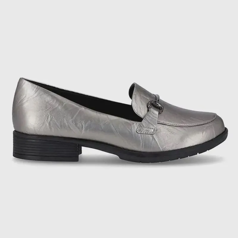 Mocassim Loafer Feminino Leci Pewter Piccadilly 653001-1