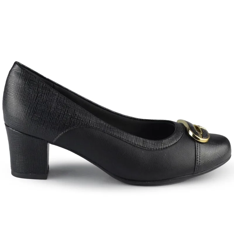 Scapin Piccadilly Feminino Salto Médio 110165 14 NAPA PRETO/PRETO 38