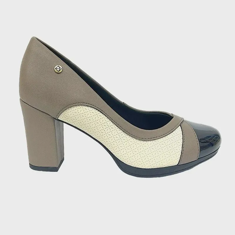 Sapato Piccadilly Fem Scarpin Salto Bloco 130232 Lançamento
