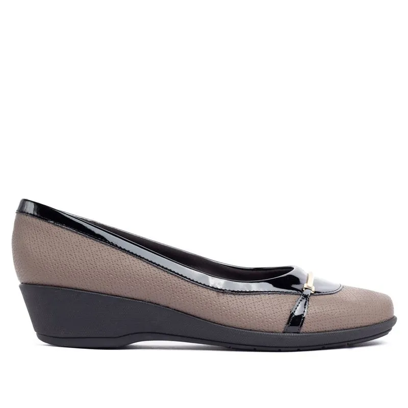 Sapato Feminino Piccadilly Salto Anabela Marrom/Preto - 34