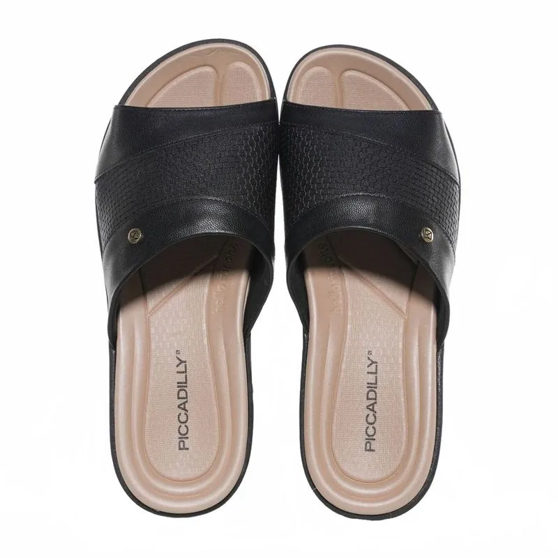 Tamanco Feminino Piccadilly Fascite Anabela Médio - Preto
