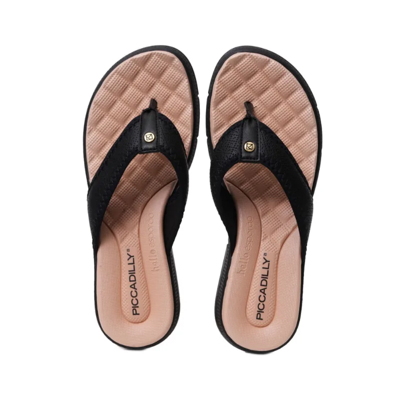 Chinelo Anabela Ortopédico Piccadilly Preto Preto - 38