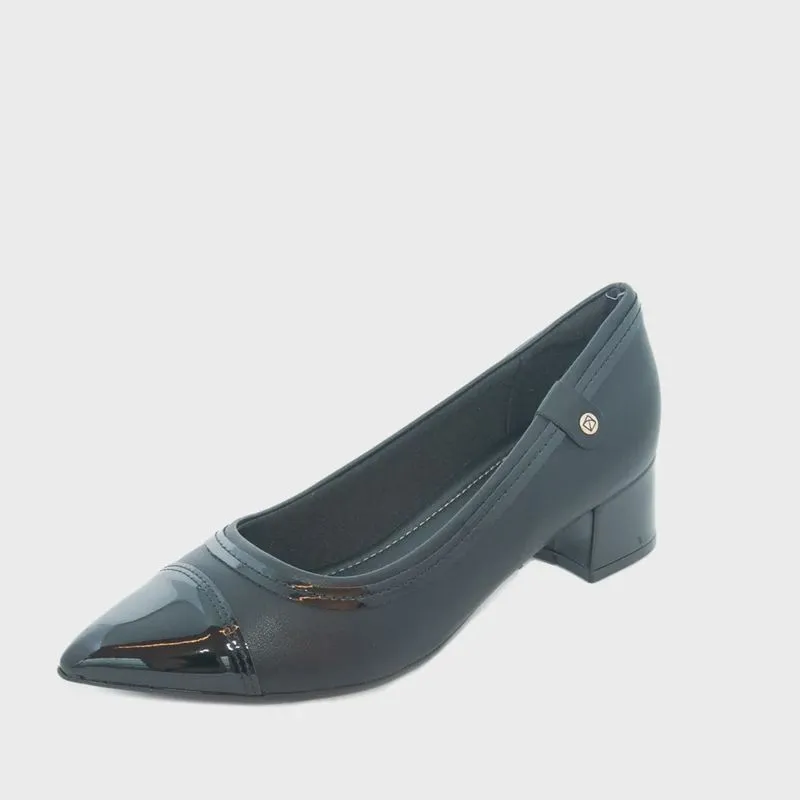 Sapato Feminino Piccadilly Salto Baixo napa strech-verniz