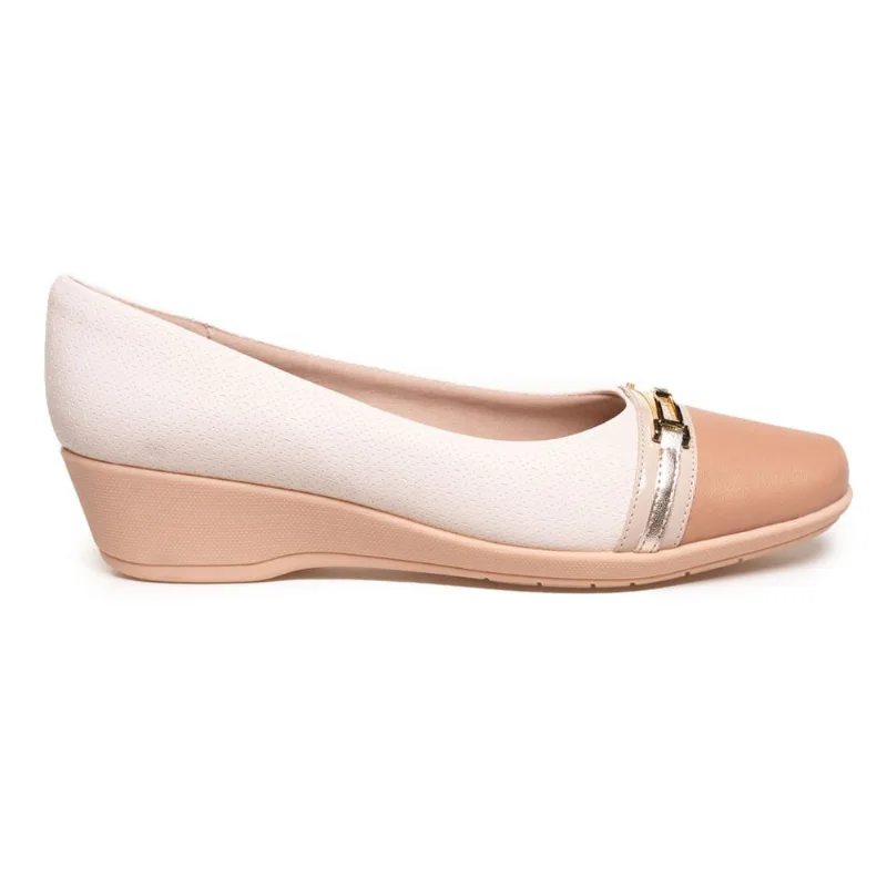 Sapatilha Salto Fivela Piccadilly Feminina Branco Off Branco Off - 37