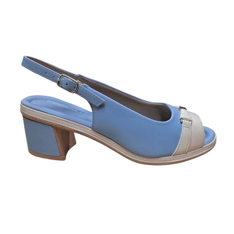 Sandália Feminina Piccadilly Sling Back - Azul Mirtilo