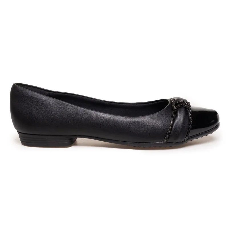 Sapatilha Laço Strass Piccadilly Feminina Preta Preto - 37 - Piccadilly