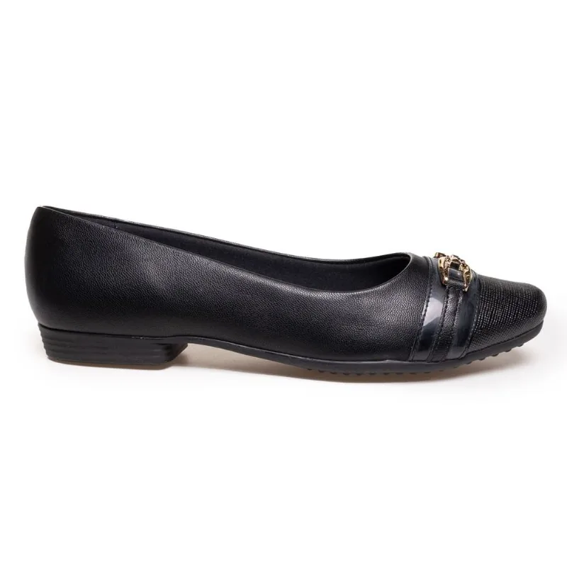 Sapatilha Bico Fino Piccadilly Feminina Preto Preto - 35 - Piccadilly