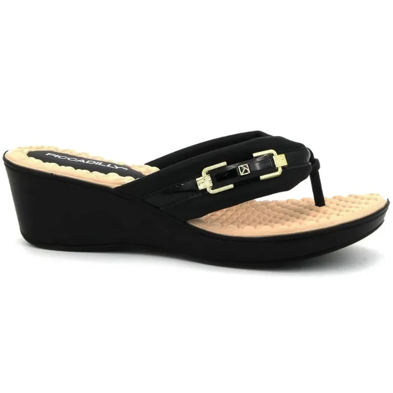 Tamanco Anabela Piccadilly Conforto Feminino Preto 36 - Piccadilly