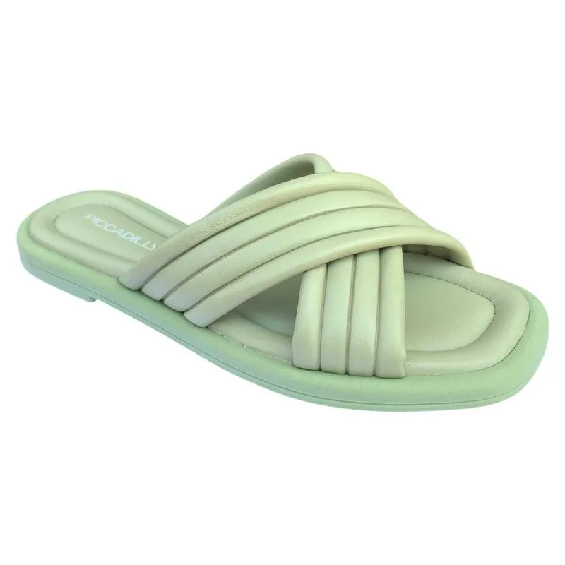Rasteira Feminina Piccadilly Wide Fit Verde 532002-7