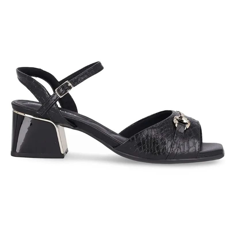 Sandália Piccadilly Croco Lux Feminina Preta 38