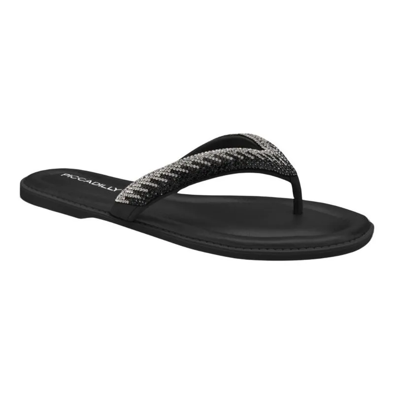 Chinelo Rasteira Piccadilly Tiras de Dedo Com Strass 508039
