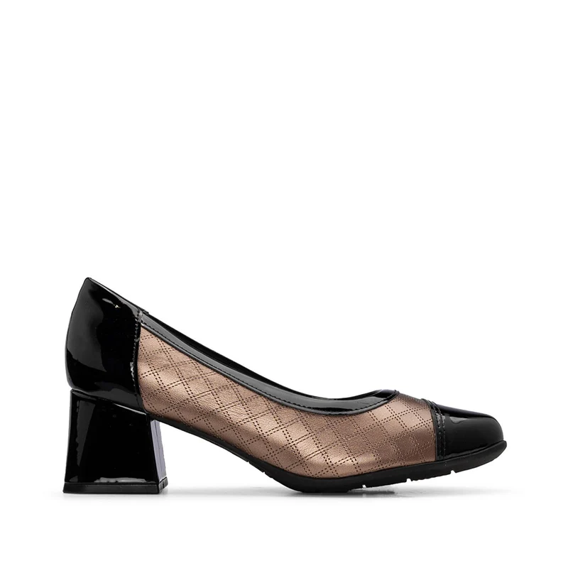 Sapato Salto Médio Mulher Gravado Bronze 39